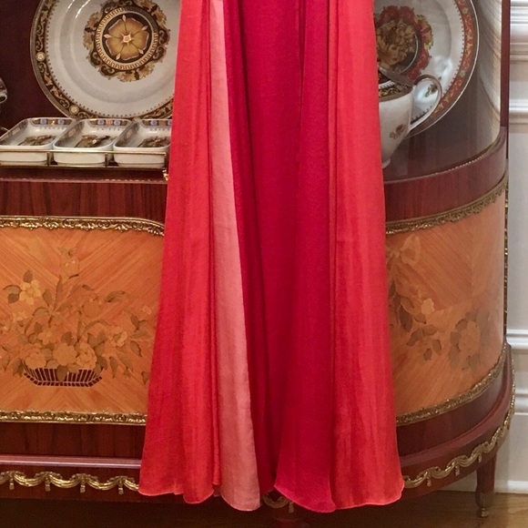 Banana Republic Color Block Orange Paneled long Maxi Dress sz.0 - Picture 7 of 8